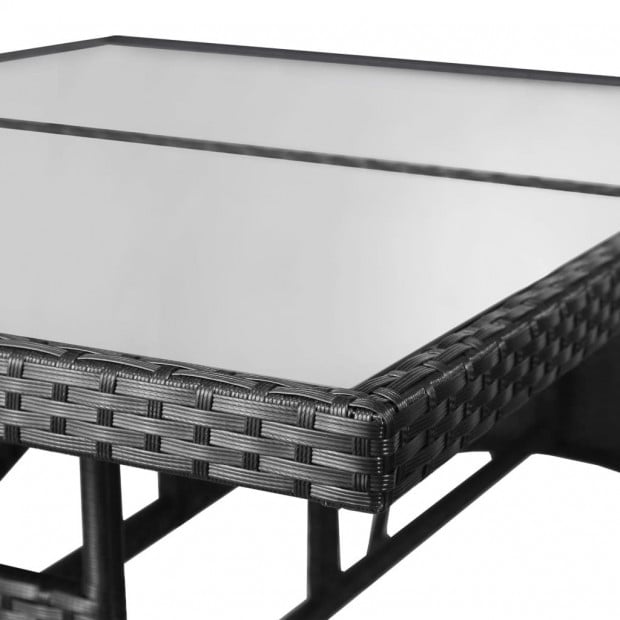Garden Table Black 140x80x74 Cm Poly Rattan Image 5