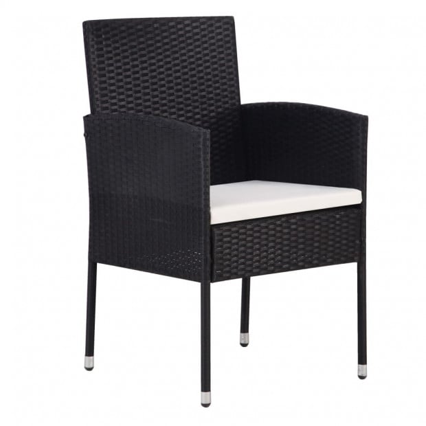 Garden Chair 2 Pcs Poly Rattan Black Image 2
