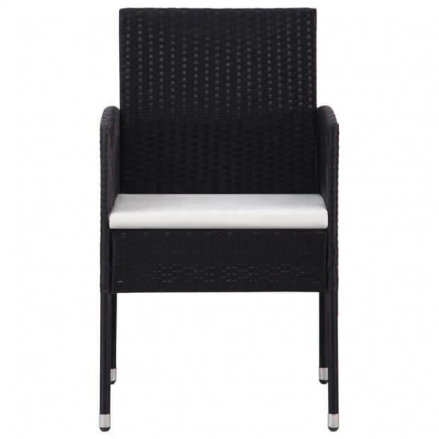 Garden Chair 2 Pcs Poly Rattan Black Image 3