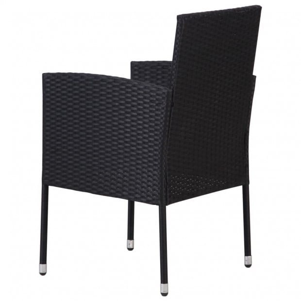 Garden Chair 2 Pcs Poly Rattan Black Image 5