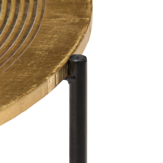 Table Set 2 Pieces Brass-covered Mdf Image 5
