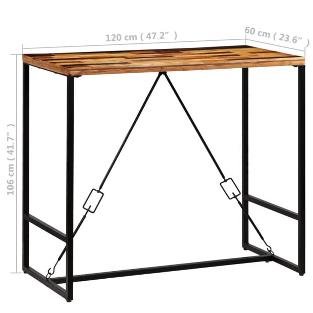 Bar Table Solid Reclaimed Wood 120x60x106 Cm Image 8