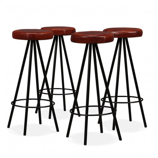 5 Piece Bar Set Solid Sheesham Wood And Genuine Leather Image 8