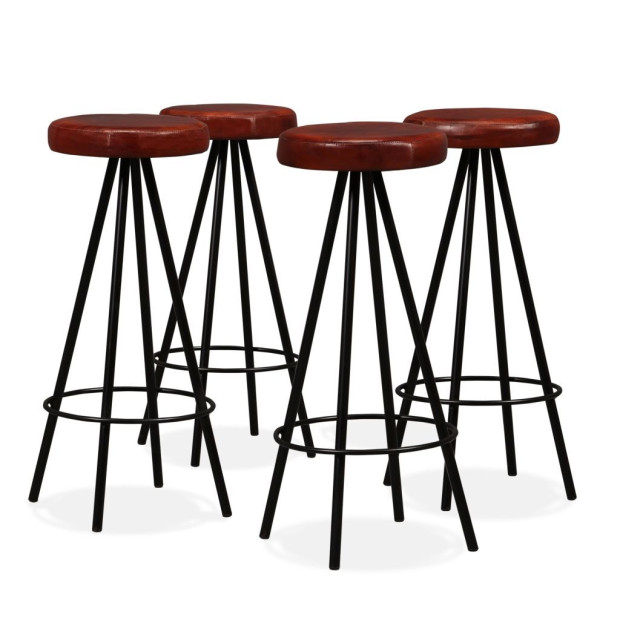 5 Piece Bar Set Solid Reclaimed Wood And Genuine Leather Image 9