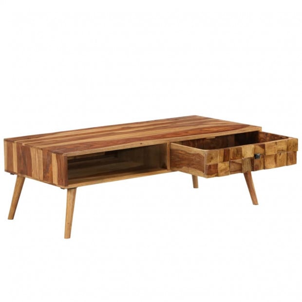 Coffee Table Solid Sheesham Wood With Honey Finish 110x50x37 Cm Image 4