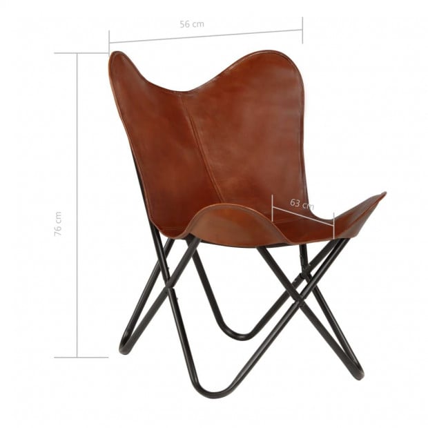 Butterfly Chair Brown Kids Size Real Leather Image 11