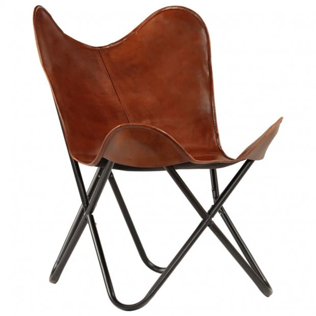 Butterfly Chair Brown Kids Size Real Leather Image 3