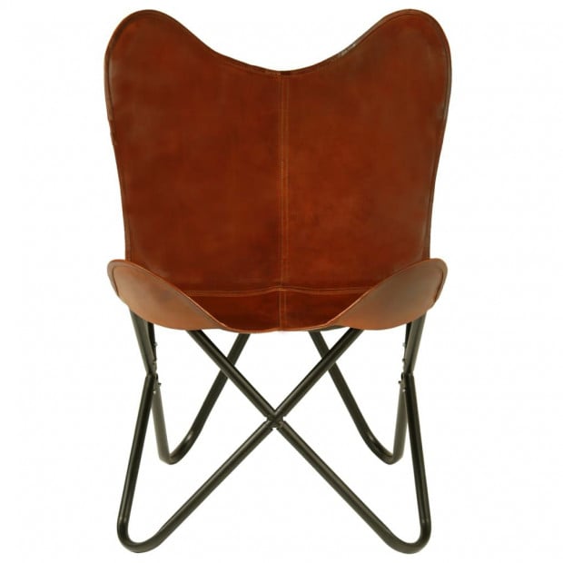 Butterfly Chair Brown Kids Size Real Leather Image 4