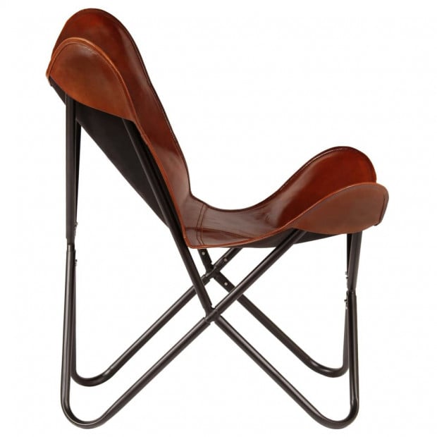 Butterfly Chair Brown Kids Size Real Leather Image 5