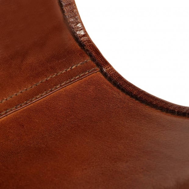 Butterfly Chair Brown Kids Size Real Leather Image 9