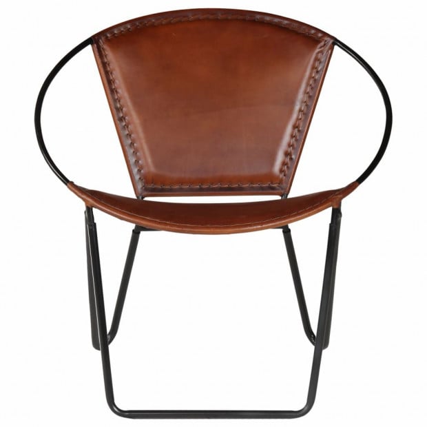 Chair Brown Real Leather Image 2