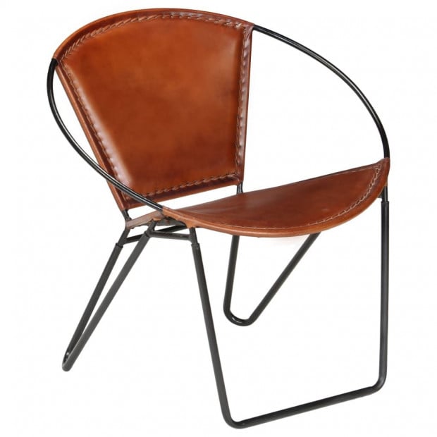Chair Brown Real Leather Image 11