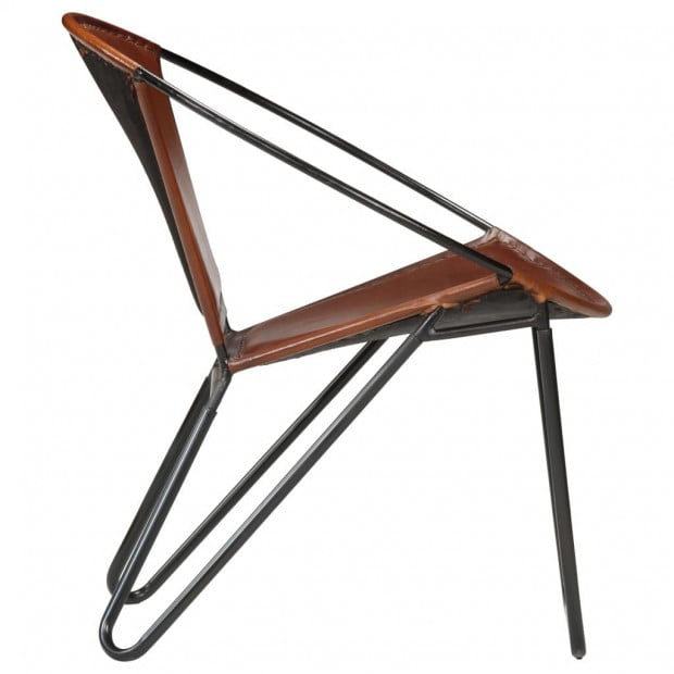 Chair Brown Real Leather Image 3