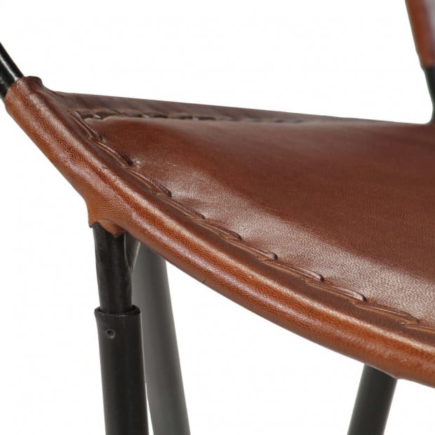 Chair Brown Real Leather Image 6