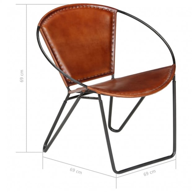 Chair Brown Real Leather Image 8