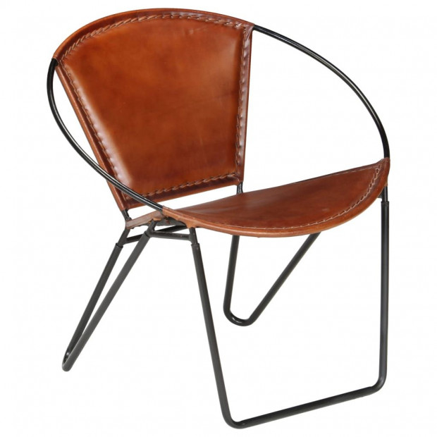 Chair Brown Real Leather Image 10