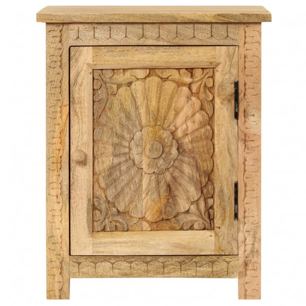 Bedside Table Solid Mango Wood 40x30x50 Cm Image 4