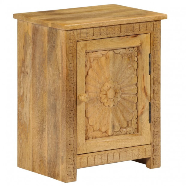 Bedside Table Solid Mango Wood 40x30x50 Cm Image 5