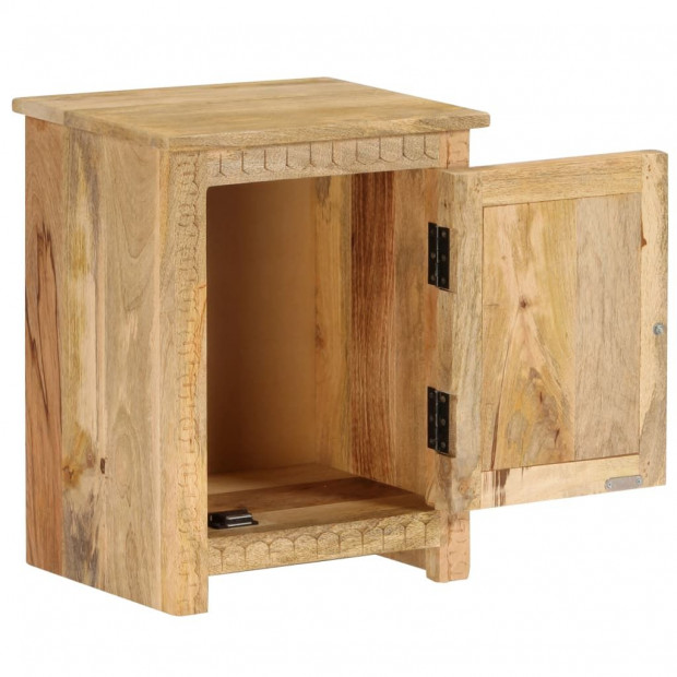 Bedside Table Solid Mango Wood 40x30x50 Cm Image 8