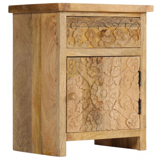 Bedside Table Solid Mango Wood 40x30x50cm