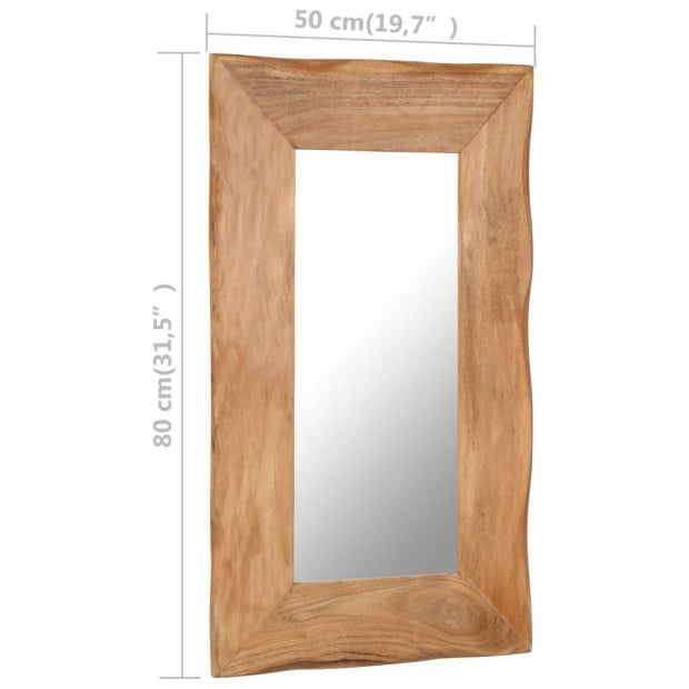 Cosmetic Mirror 50x80 Cm Solid Acacia Wood Image 5