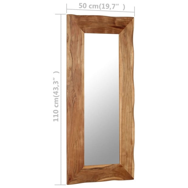Cosmetic Mirror 50x110 Cm Solid Acacia Wood Image 5