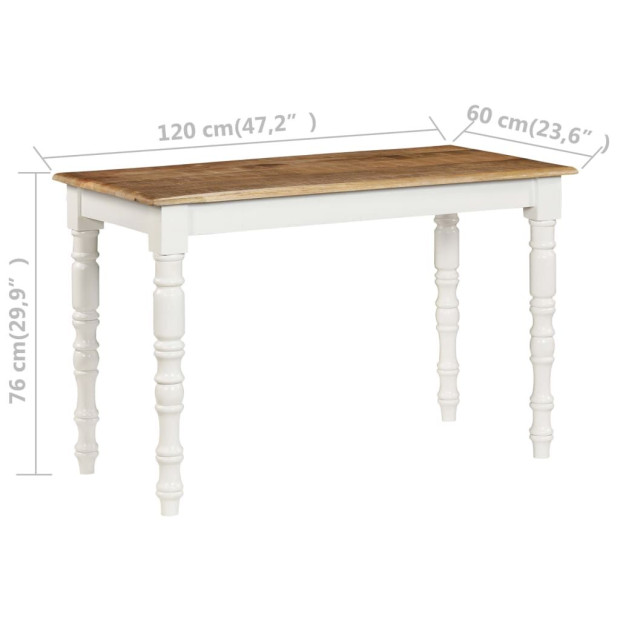 Dining Table 120x60x76 Cm Solid Mango Wood Image 9