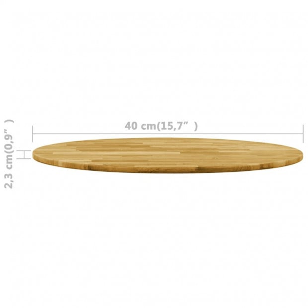 Table Top Solid Oak Wood Round 23mm x 400mm Image 5