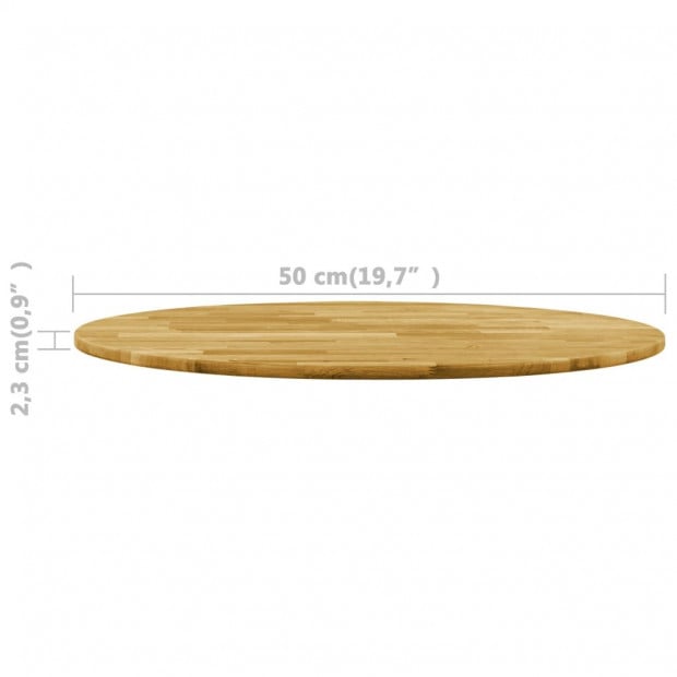Table Top Solid Oak Wood Round 23 Mm 500 Mm Image 5
