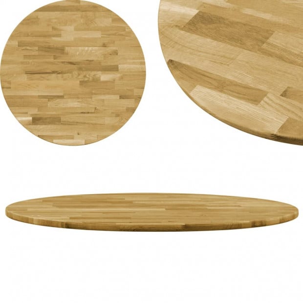 Table Top Solid Oak Wood Round 23mm x 600mm