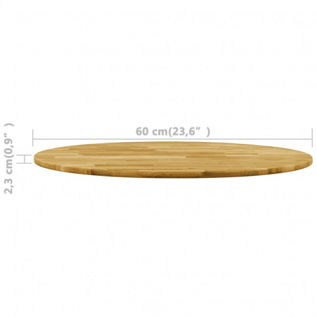 Table Top Solid Oak Wood Round 23mm x 600mm Image 5