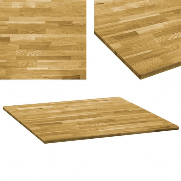 Table Top Solid Oak Wood Square 23mm x 80cm x 80cm