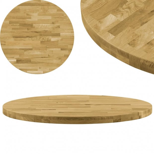 Table Top Solid Oak Wood Round 44mm x 600mm