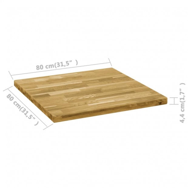 Table Top Solid Oak Wood Square 44mm 80x80cm Image 5