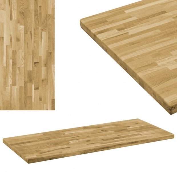 Table Top Solid Oak Wood Rectangular 44mm 120x60cm