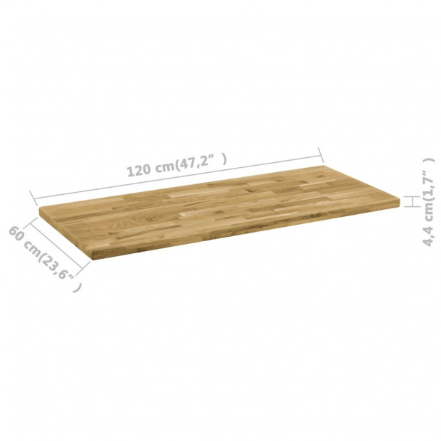 Table Top Solid Oak Wood Rectangular 44mm 120x60cm Image 5