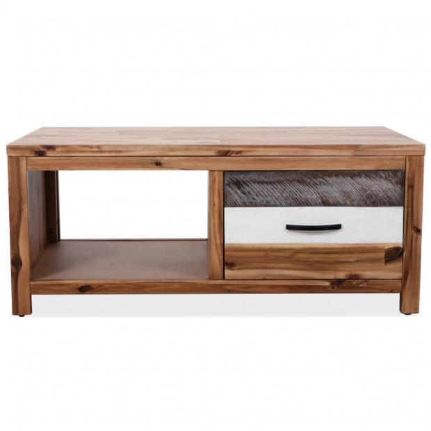 Coffee Table Solid Acacia Wood 90x50x37.5 Cm Image 2
