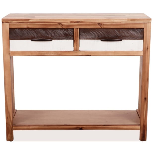Console Table Solid Acacia Wood 86x30x75 Cm Natural Image 3
