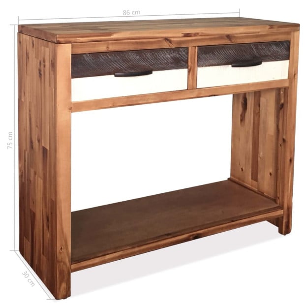 Console Table Solid Acacia Wood 86x30x75 Cm Natural Image 7