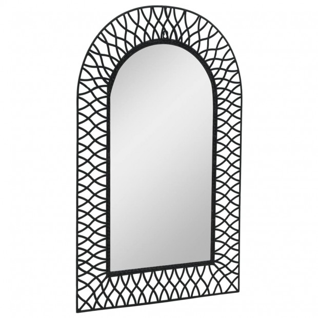 Wall Mirror Arched 50x80cm Black Image 2