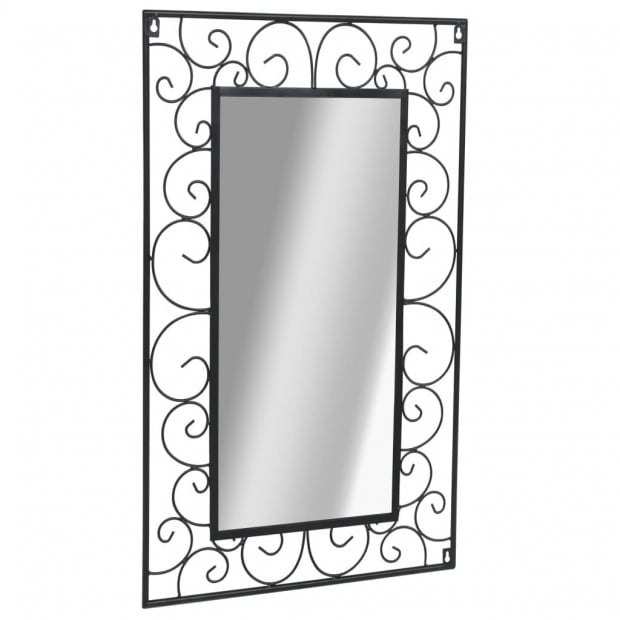 Wall Mirror Rectangular 50x80cm Black Image 2