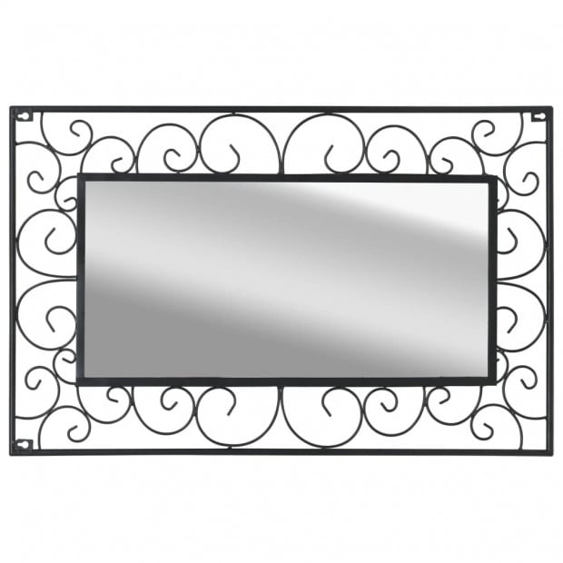 Wall Mirror Rectangular 50x80cm Black Image 3