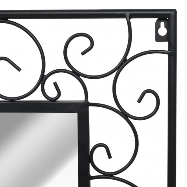 Wall Mirror Rectangular 50x80cm Black Image 4