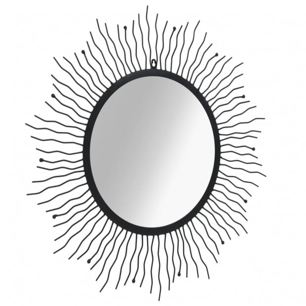 Wall Mirror Sunburst 80cm Black Image 2