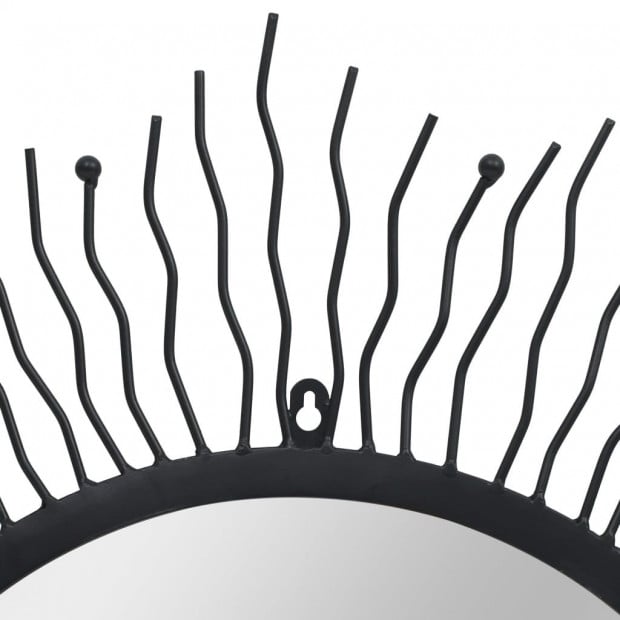 Wall Mirror Sunburst 80cm Black Image 3