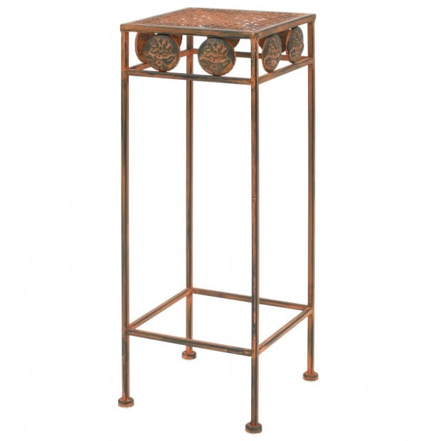 Plant Stand Set 3 Pieces Vintage Style Metal Rusty Image 2