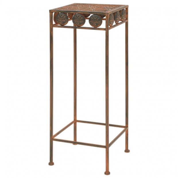 Plant Stand Set 3 Pieces Vintage Style Metal Rusty Image 3