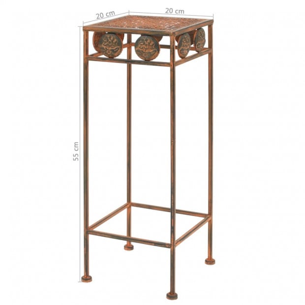 Plant Stand Set 3 Pieces Vintage Style Metal Rusty Image 8