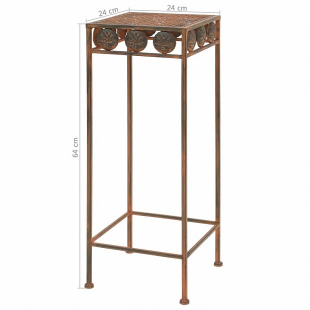 Plant Stand Set 3 Pieces Vintage Style Metal Rusty Image 9