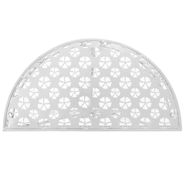 Side Table Vintage Style Half Round Metal 72x36x74 Cm Silver Image 3